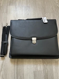 Sacoche pour ordinateur portable Alassio Forte en simili cuir noir 92011 bandoulière - Photo 1/15