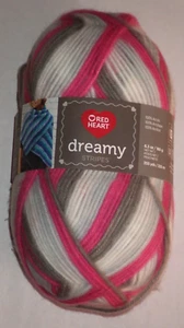 One Skein of Red Heart Dreamy Stripes Yarn 6.3 oz, 335 yds, Sweet Dreams - Picture 1 of 3