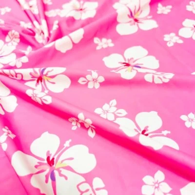 Spandex Fabric 4 way Stretch Hawaiian Flowers print 60"wide by Yard for Swimwear - Image 1 of 4
