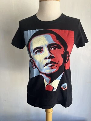 BARACK OBAMA x OBEY (2012) Official Women's Shepard Fairey Change T-Shirt Small - Image 1 of 4