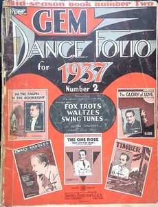The Gem Dance Folio For 1937 Number 2 Songbook Piano Solos Fox Trots Swing Tunes - Picture 1 of 5