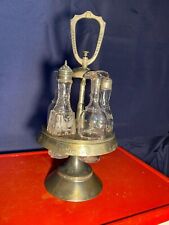  Antique Meriden Silver Plate Condiment Set with Bell