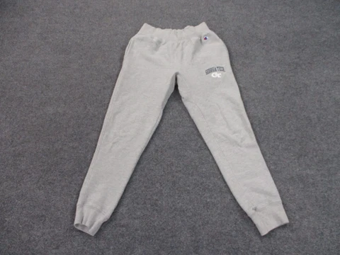 Georgia Tech Sweatpants Adult M Gray Champion Reverse Weave Joggers Logo Mens Cover
