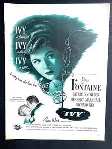 1947 Joan Fontaine Film Universale Stampa EDERA Annuncio 14""x10"" Patric Knowles - Foto 1 di 1