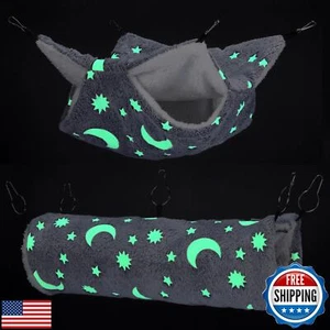Mogoko Noctilucent Luminous Grey Guinea Pig Rat Hammock Bunkbed Hanging Tunne - Picture 1 of 5