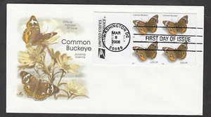#4001b 24c Common Buckeye Butterfly-Plt Blk 4 from Bkt ArtCraft FDC Plt #V1111 - Picture 1 of 2