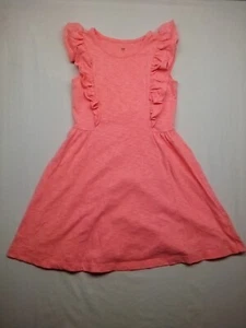 Gap Kids Girls Bright Pink Sleeveless Dress With Ruffles Size Medium - Picture 1 of 6