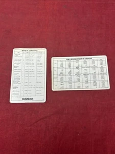 Casio Physical Constants Conversion Factors Cards in English & Spanish - Picture 1 of 7