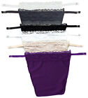 Set of 6 Modesty Panels White Clip On Camisoles Lace Top Bra Inserts Dark Purple