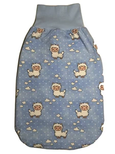 Strampelsack, Pucksack, Gr. 62 - 86, 3 - 18 Monate, Schäfchen, hellblau, Sommer - Bild 1 von 1