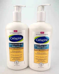 Cetaphil Smoothing Relief Body Wash Exfoliates Rough Skin 20 oz Lot of 2 - Picture 1 of 9