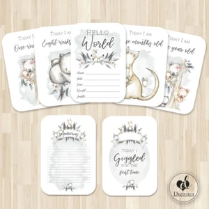 Unisex Milestone Cards, Australian Animals, Photo props, 40 cards, 300gsm - Picture 1 of 3