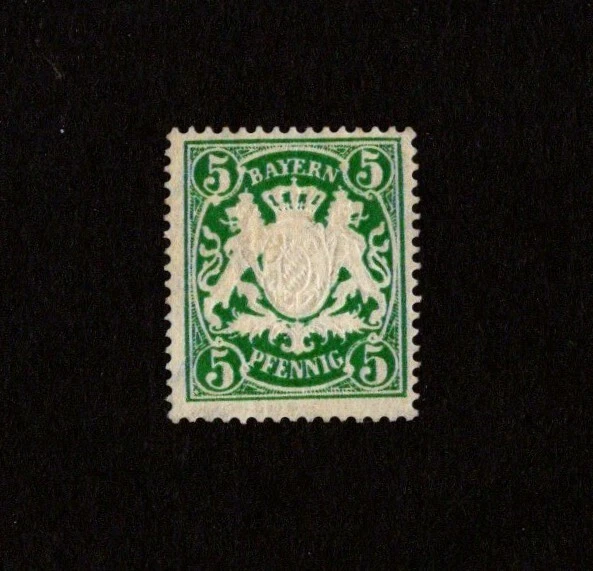 Bavaria Stamp Coat of Arms 3pf (green) UNUSED - Image 1 of 2
