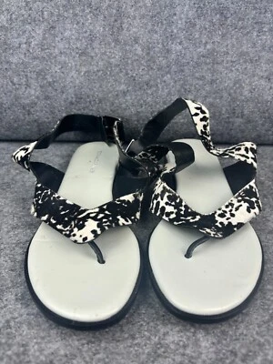 Босоножки женские Donald Pliner Lola 9 М белые черные коровья кожа слинг сзади - Изображение 1 из 4