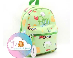 Mochila Personalizada Niños Granja Niños Bolso Niño Pequeño Escuela Bordada Guardería - Imagen 1 de 7