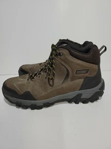 KHOMBU BROWN FAUX LEATHER HIKING WORK ANKLE MENS 12M BOOTS - Picture 1 of 5