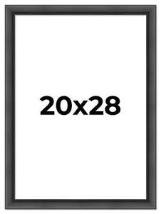 20x28 Contemporary Black Wood Frame UV Acrylic and Acid Free Foam Board - Picture 1 of 10