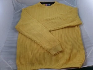 Suéter para hombre Chaps amarillo acanalado 100 % algodón talla XL - Imagen 1 de 5