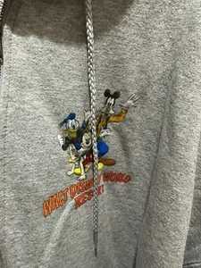Disney Resort Walt Disney World Hanes Gray Zip Up Hooded Sweatshirt 2XL - Picture 1 of 4