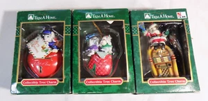Juego de 3 adornos navideños vintage de té de Papá Noel con dije de árbol para el hogar - Imagen 1 de 6
