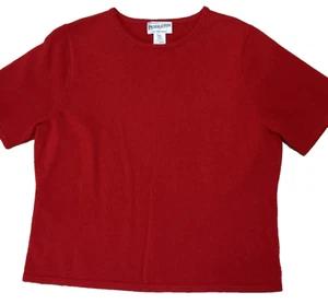 Maglione Pendleton taglia XL rosso manica corta misto merino e cashmere nuovo senza etichette - Foto 1 di 7