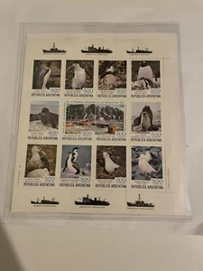 Argentina's Presence In The South Orkneys Sealife Complete Souvenir Sheet of 12 - Picture 1 of 7