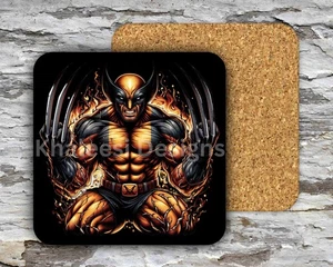 Exclusive MARVEL WOLVERINE Superhero Skull 01 Hardboard MDF Square Coasters - Picture 1 of 4
