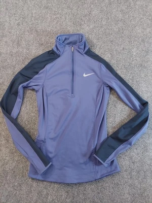 Nike Dri-FIT Pullover Mujer XS Púrpura 1/4 Cremallera Correr Prenda para el Pulgar Agujeros Elastizados Foto 1 de 4