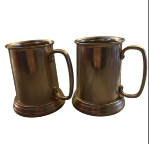 Rose gold Jodhpur stainless beer mugs with clear bottom  set of 2 - Picture 1 of 3