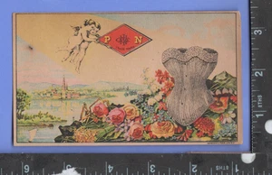 E801 PN Korsett tc cupids flower Stevens & Canavella 250 Columbia St Brooklyn NY - Bild 1 von 2