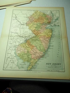 Antique Map "New Jersey John Bartholomew - Picture 1 of 1