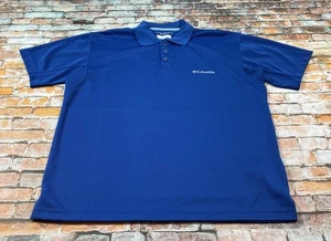 Columbia Polo Shirt Adult Medium Blue Fishing Camping Hiking Outdoor Mens - Picture 1 of 9
