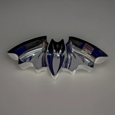 Christian Siriano XL Negro BAT Halloween Melamina Dividida Chip & Dip Bowl 20" NUEVO Foto 1 de 4