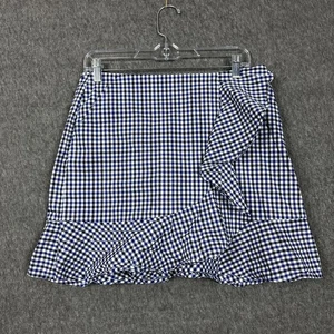 Polo Golf Ralph Lauren Skirt Womens 6 Blue White Gingham Ruffle Golf Pockets - Picture 1 of 11