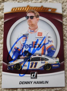 Tarjeta de contendientes autografiada firmada por Denny Hamlin 2022 Donruss Nascar Racing #C2 - Imagen 1 de 2