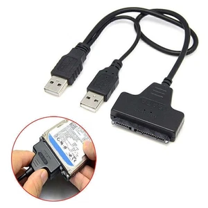 New SATA 7+15 Pin 22Pin to USB 2.0 Adapter Cable for PC 2.5" HDD Hard Disk Drive - Picture 1 of 9