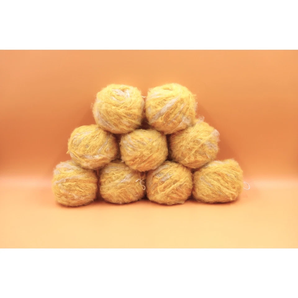 9 balls Baby Alpaca / Wool Yellow Warm Knitting Crochet Light Worsted Yarn - Image 1 of 4