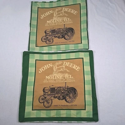 Lote De 2 Fundas De Almohada 14" Retro John Deere Tractor Granja Decoración Waterloo Foto 1 de 4