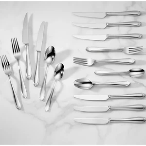 Lenox Flatware Set Teardrop Stainless Steel Forest Park 24 Pc New Open Box - Picture 1 of 10