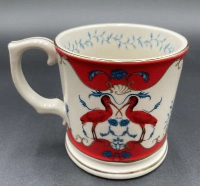 Anthropologie x Lou Rota Nature Table Red Ibis Decaled Glazed Stoneware Mug NEW