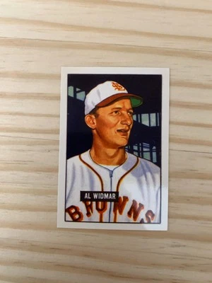 1986 Card Collectors Company '51 Bowman Reprints #281 Al Widmar - BROWNS - Image 1 of 2