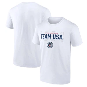 Men's Fanatics White Team USA Bold Outline T-Shirt - Picture 1 of 3