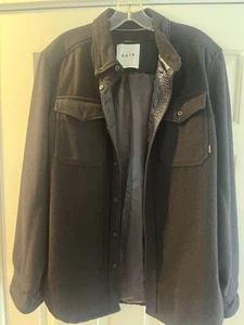 Burton BRTN Shirt Jacket Wool Blend Black With Pockets Men’s Size Medium - Picture 1 of 9