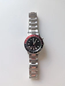 Timex Waterbury Traditional GMT Stainless Steel Black Red 39mm Watch TW2W22700 - Picture 1 of 10