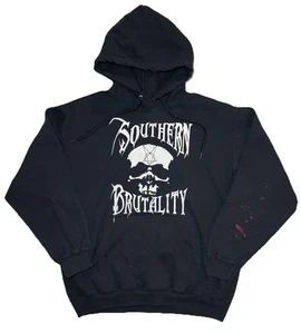 Pentagrama Calavera Sureño Brutalidad Brutal Por Naturaleza Sudadera con Capucha Banda de Metal Talla L Gótica - Imagen 1 de 8