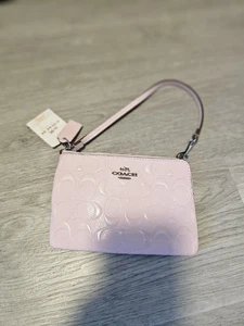 Coach Wristlet in pelle rosa portafoglio borsello da polso nuovo con etichetta - Foto 1 di 3
