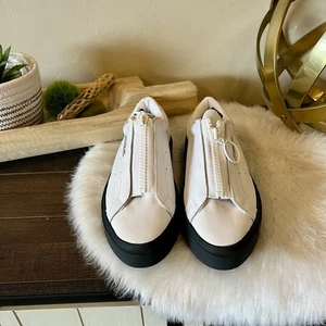 Adidas Zapatos Mujer Talla 5.5 Elegante Súper Cremallera Cuero Blanco Cremallera - Imagen 1 de 7