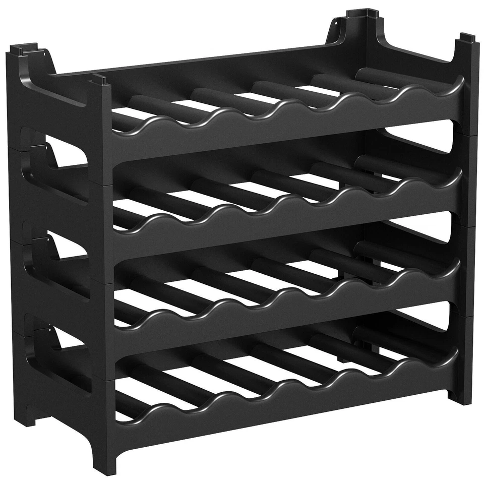 ARTECSIS Weinregal aus Kunststoff stapelbar - Modulares Flaschenregal schwarz - Bild 1 von 4