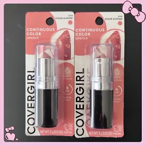 2X Covergirl Continuous Color Lipstick #010 Sugar Almond Vintage - 2 Lot - Picture 1 of 2