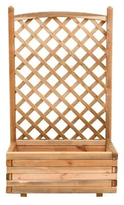 Fioriera Legno con Grigliato Rettangolare Arredo Giardino 40x80x180 cm G. DEL RE - Foto 1 di 2